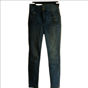 Express super high rise ankle legging jean. Great button detail!! Size 2R.